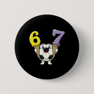 Badge Rond 5 Cm 67 Football Byll Six Seven Crème Glacée Dégoulinan