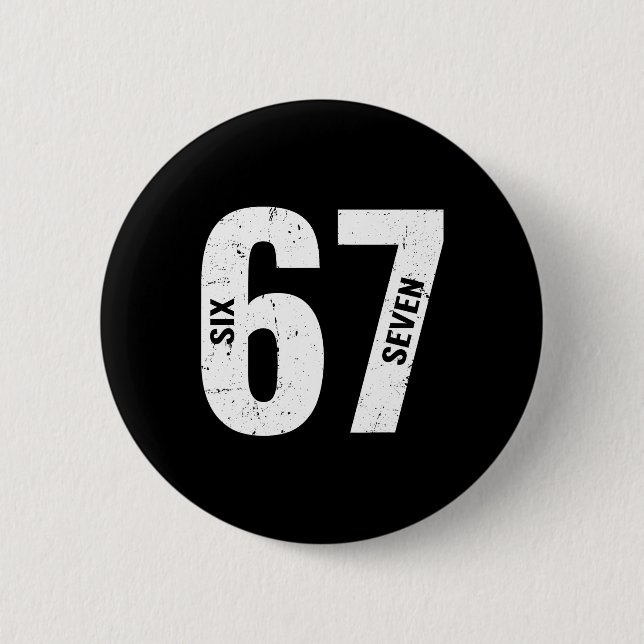 Badge Rond 5 Cm 67 Funny Meme Six Seven Retro  (Devant)