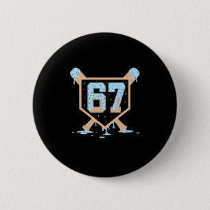 Badge Rond 5 Cm 67 Glace Dégoulinante Bysebyll Mème Drôle Six Sept
