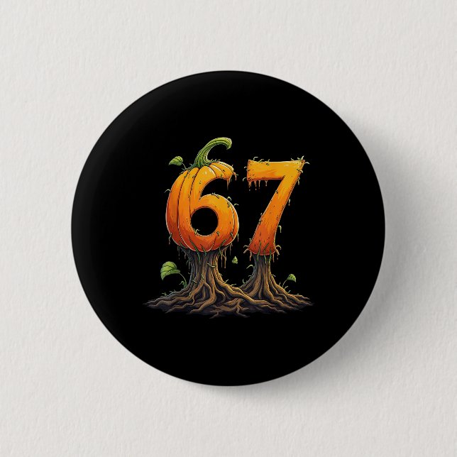 Badge Rond 5 Cm 67 Halloween Brainrot Meme 6 7 Numbers Six Seven P (Devant)