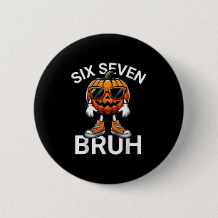 Badge Rond 5 Cm 67 Halloween Funny Six Sept Mème Citrouille de la