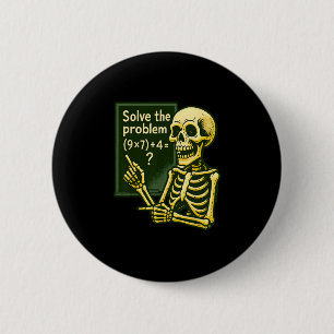 Badge Rond 5 Cm 67 Halloween Math Drôle Six Sept Meme Brainrot Crâ