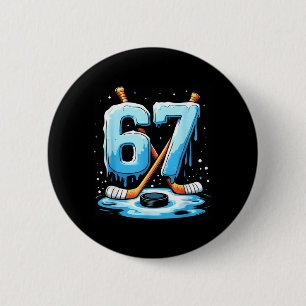 Badge Rond 5 Cm 67 Hockey Crème Glacée Drip Gen Alpha Argot Garçon