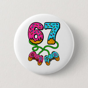 Badge Rond 5 Cm 67 Ice Cream Drip Mème Joueur Six Sept Gen Alpha S