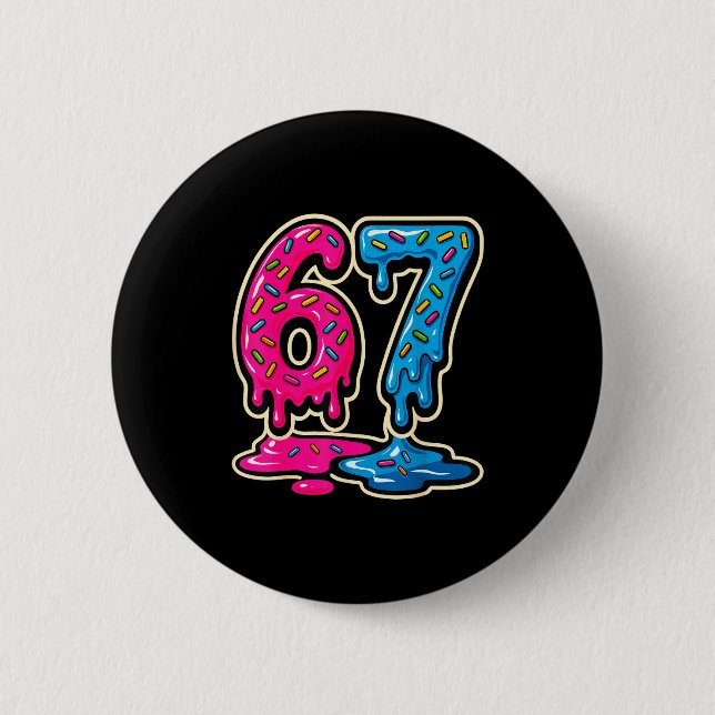 Badge Rond 5 Cm 67 Ice Cream Meme Six Seven  (Devant)