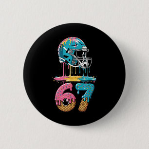 Badge Rond 5 Cm 67 Joueur 67e Anniversaire Crème Glacée Football A