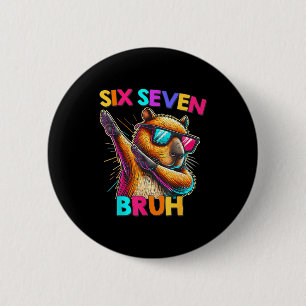 Badge Rond 5 Cm 67 Meme Capybara Six Seven Bruh Capybara Enfants G