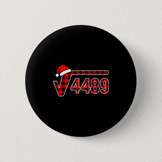 Badge Rond 5 Cm 67 Meme Christmas Square Root 4489 Six Seven Math  (Devant)