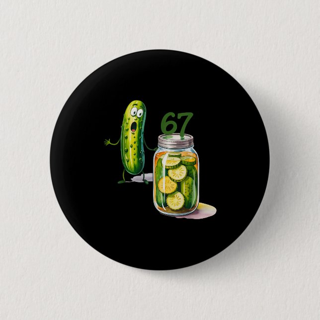 Badge Rond 5 Cm 67 Meme Ckle Surprise A Jar Of Sliced Ckles Cuber  (Devant)