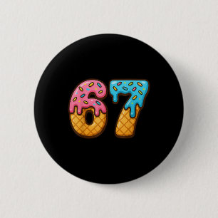 Badge Rond 5 Cm 67 Mème de glace qui coule Drôle Six Sept Générati
