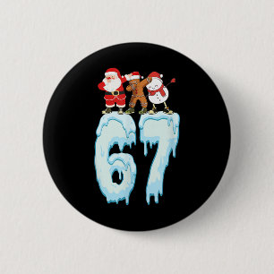 Badge Rond 5 Cm 67 Meme de Noël 6 7 Nombres Six Sept Enfants Drôle