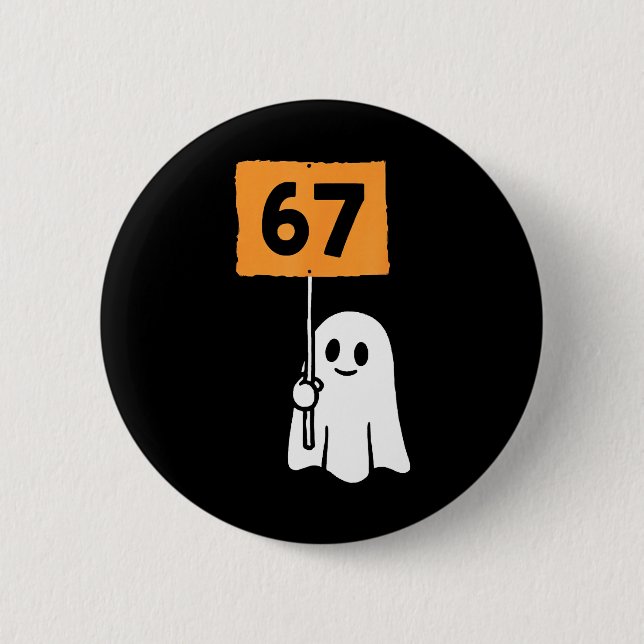 Badge Rond 5 Cm 67 Meme Drôle Six Sept Halloween  (Devant)