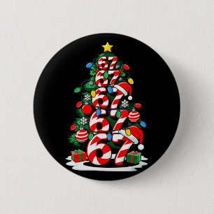 Badge Rond 5 Cm 67 Meme Drôle Six Sept Lumières de Sapin de Noël X