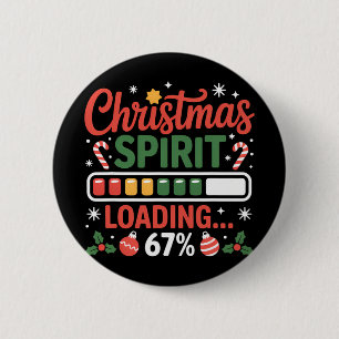 Badge Rond 5 Cm 67 Meme Esprit de Noël Chargement 67% Six Sept Pou