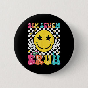 Badge Rond 5 Cm 67 Meme Gen Alpha Argot 6 7 Six Sept Frère Drôle B