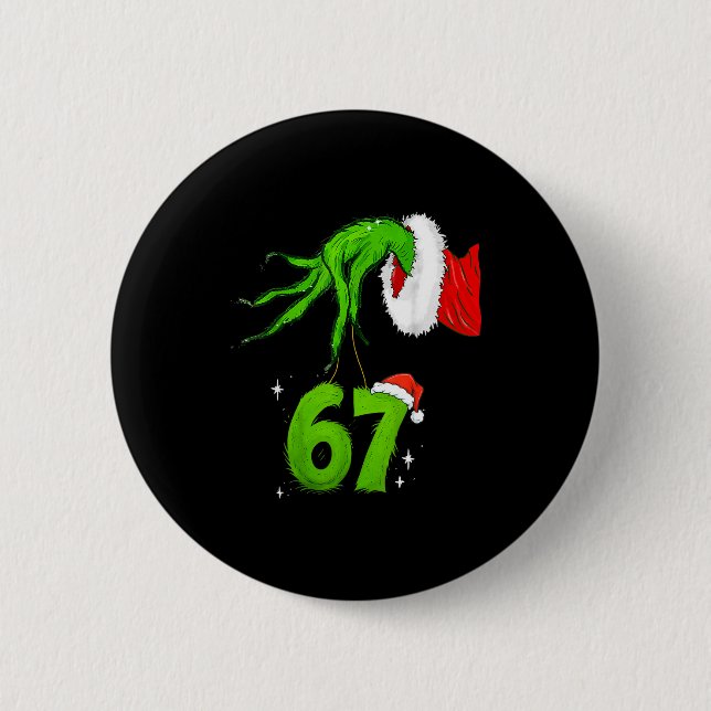 Badge Rond 5 Cm 67 Meme Humor 6-7 Funny Six Seven Christmas  (Devant)