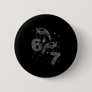 Badge Rond 5 Cm 67 Meme Main de squelette drôle Halloween Six Sept