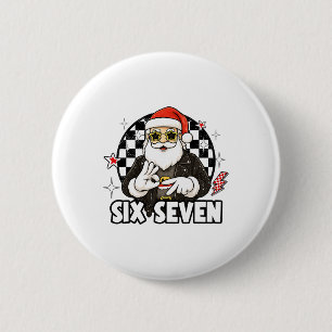 Badge Rond 5 Cm 67 Meme Noël Six Sept Santa 6 7 Noël Hommes Femmes