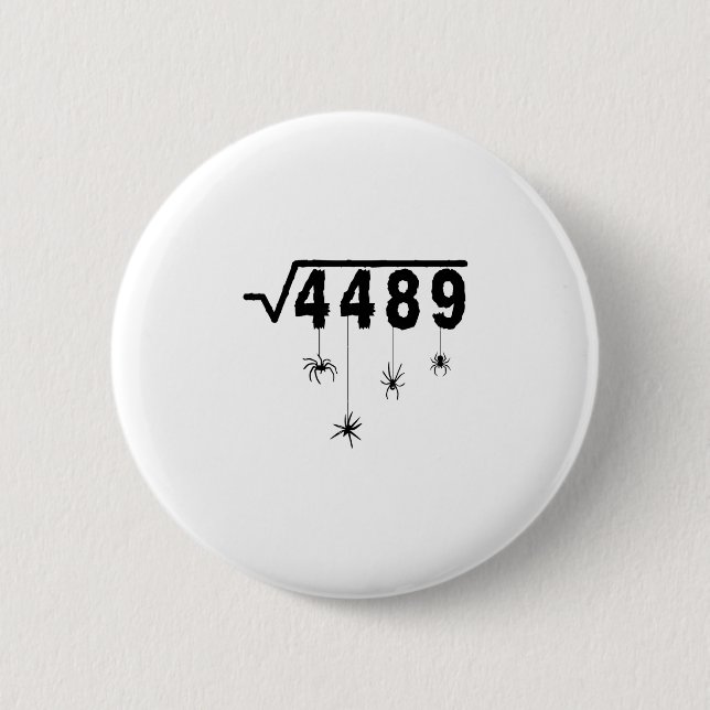 Badge Rond 5 Cm 67 Meme Prof de maths 6 7 Halloween Araignées Carr (Devant)