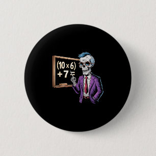 Badge Rond 5 Cm 67 Mème Prof de Maths Brainrot Six Sept Halloween