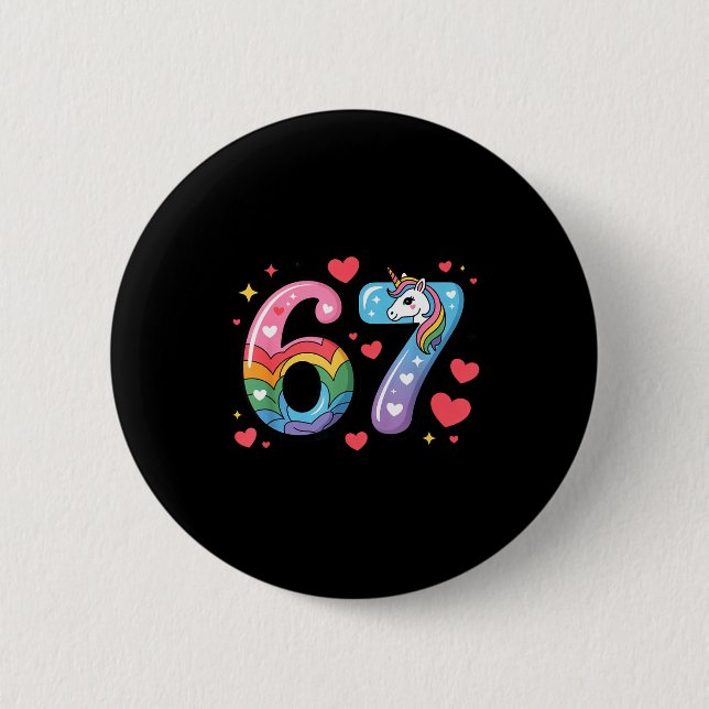 Badge Rond 5 Cm 67 Meme Shirt Number Funny Six Seven 6 7  (Devant)
