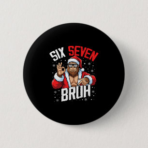 Badge Rond 5 Cm 67 Mème Six Sept Bruh Bigfoot Santa 6 7 Drôle De N