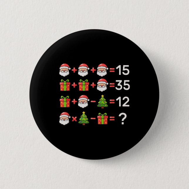 Badge Rond 5 Cm 67 Mème Six Sept Équation de Noël Mathématiques Ca (Devant)