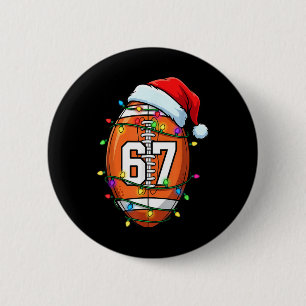 Badge Rond 5 Cm 67 Mème Six Sept Football Père Noël Noël Drôle M