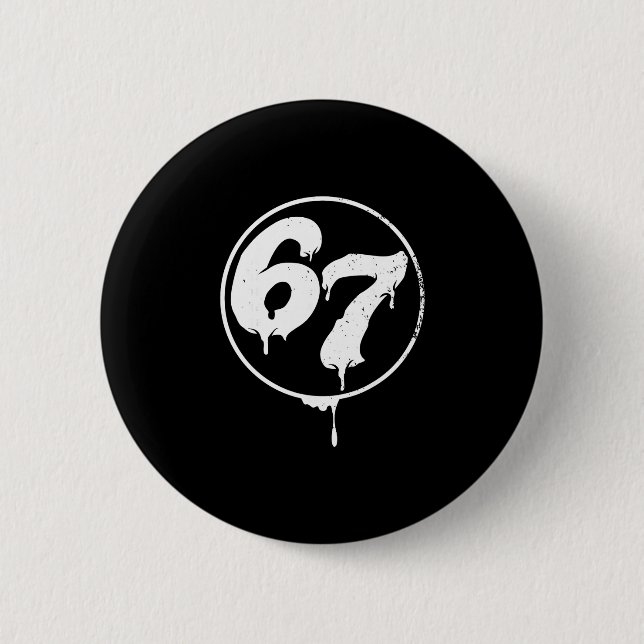 Badge Rond 5 Cm 67 Meme Six Seven Urne Style Graffiti  (Devant)