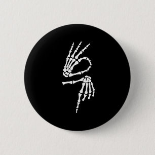 Badge Rond 5 Cm 67 Meme Squelette Main 6 7 Halloween Six Sept