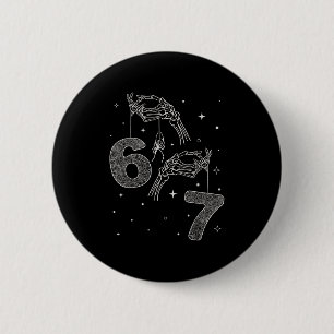 Badge Rond 5 Cm 67 Meme Squelette Main Drôle Halloween Six Sept Te