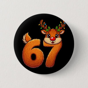 Badge Rond 5 Cm 67 Noël Drôle de Renne Bruh Mème Pyjama Femme