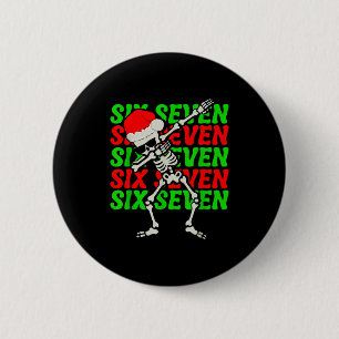 Badge Rond 5 Cm 67 Noël Drôle Six Sept Mème Brainrot Dabbing