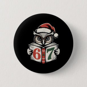 Badge Rond 5 Cm 67 Numéro Hibou Noël Mème Internet Vacances