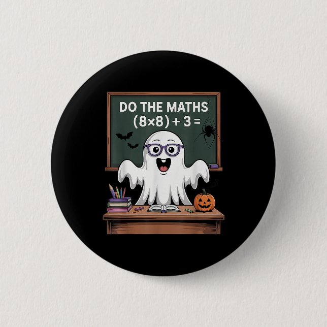 Badge Rond 5 Cm 67 Prof Ghost Halloween Six Seven Mème Faire Le M (Devant)