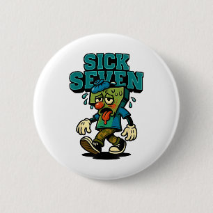 Badge Rond 5 Cm 67 Sept Sept Costume Halloween Drôle de Jeu de Mot