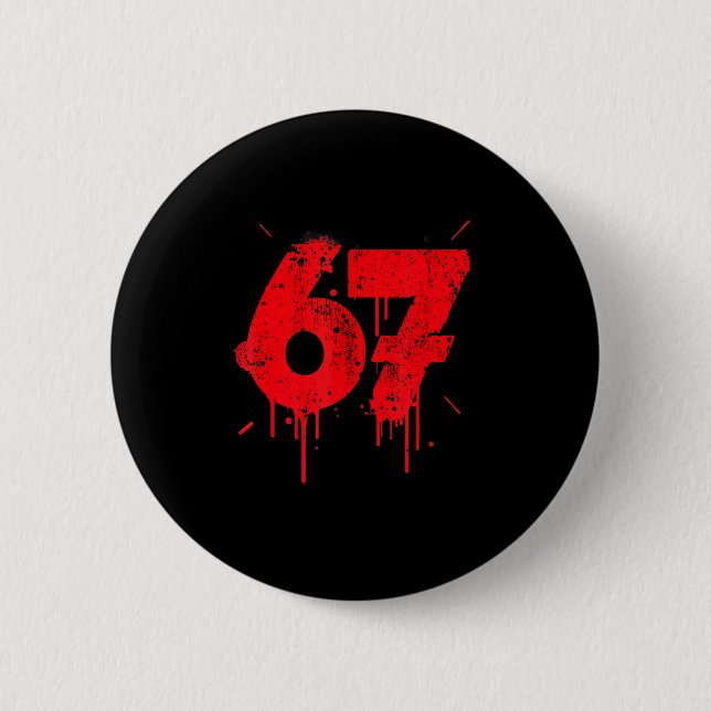 Badge Rond 5 Cm 67 Shirt, Funny Shirts 67 Meme Six Seven Men Teen  (Devant)