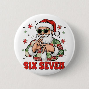 Badge Rond 5 Cm 67 Six Seven Burh Noël drôle 6 7 Meme Hommes Femme