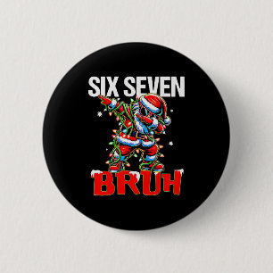 Badge Rond 5 Cm 67 Six Seven Burh Père Noël Noël 6 7 Mème Hommes F