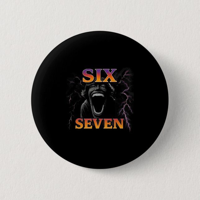 Badge Rond 5 Cm 67 Six Seven Contrefaçon 6 7 Conception de Meme Dr (Devant)