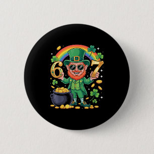 Badge Rond 5 Cm 67 Six Seven Drôle 6 7 Mème Saint-Patrick Leprec