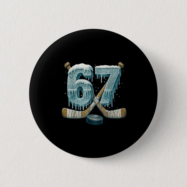 Badge Rond 5 Cm 67 Six Seven Hockey Drip Number Funny 6 7 Meme  (Devant)
