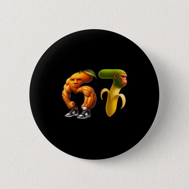 Badge Rond 5 Cm 67 Six Seven Italian Brainrot Meme Couple Matching (Devant)