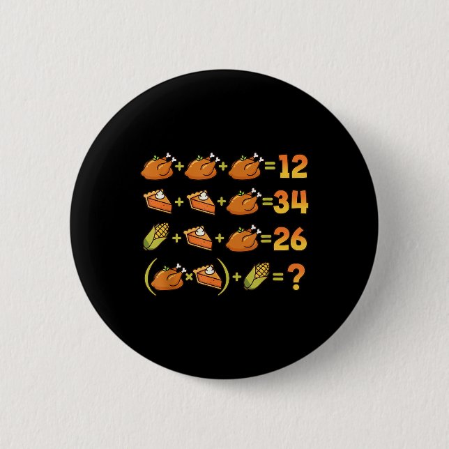 Badge Rond 5 Cm 67 Six Seven Mème Équation De Maths De Thanksgivin (Devant)