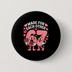 Badge Rond 5 Cm 67 Six Seven Mème Gen Alpha Saint-Valentin Coquett