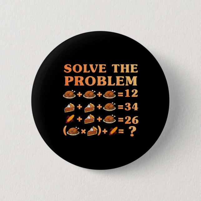 Badge Rond 5 Cm 67 Six Seven Meme Math Thanksgiving Equation Logic (Devant)
