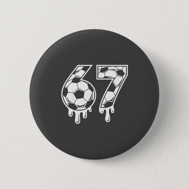 Badge Rond 5 Cm 67 Soccer Ice Cream Drip Gen Alpha Six Seven Meme  (Devant)