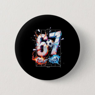 Badge Rond 5 Cm 67 Soccer Six Seven Soccer 6 7 Enfants Garçons Fil