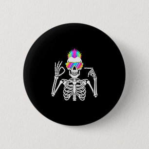 Badge Rond 5 Cm 67 Squelette Gen Alpha Drôle Six Sept Halloween Me