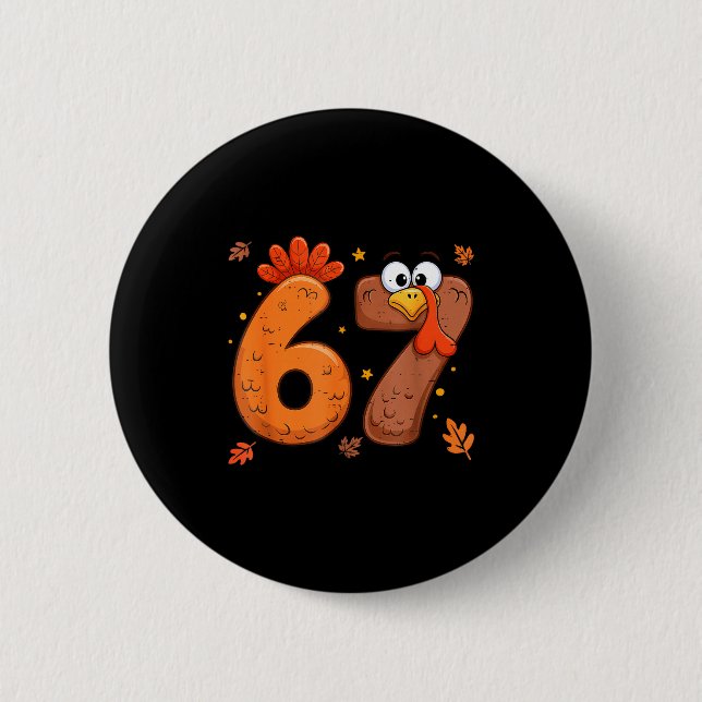 Badge Rond 5 Cm 67 Thanksgiving Turkey Turkey  (Devant)